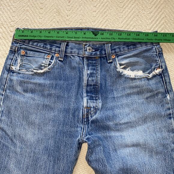 Levi’s 501 Vintage jeans Button fly Denim 501 red logo tag Size 33 x 34 Grunge - Picture 7 of 13